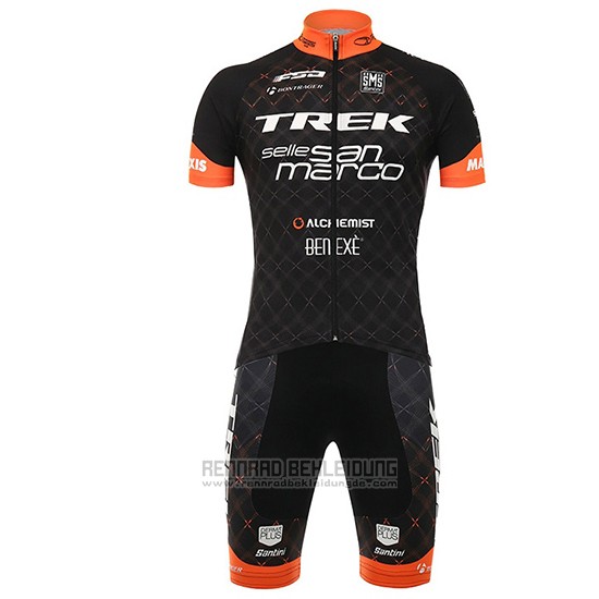 2017 Fahrradbekleidung Trek Shwarz Trikot Kurzarm und Tragerhose